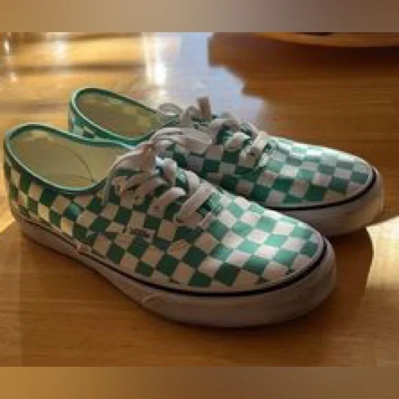 Turquoise checkered vans ￼ - Picture 5 of 5